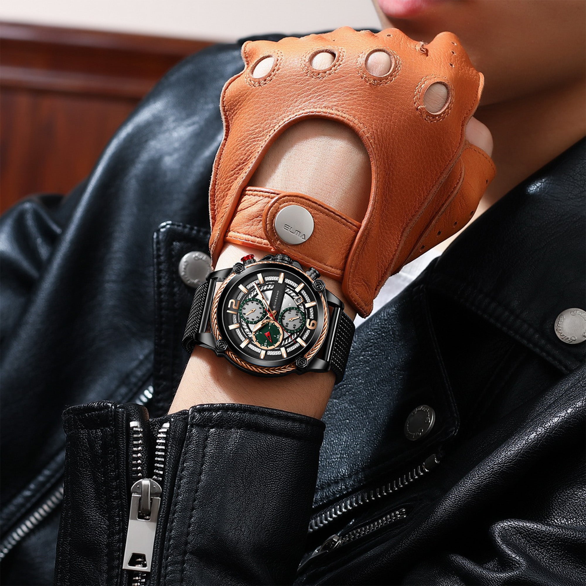 Giordano Analog Wrist Watch for Men Stylish Metal Strap with Water Resistant Multifunction Mechanism Watch | GZ-50039-11