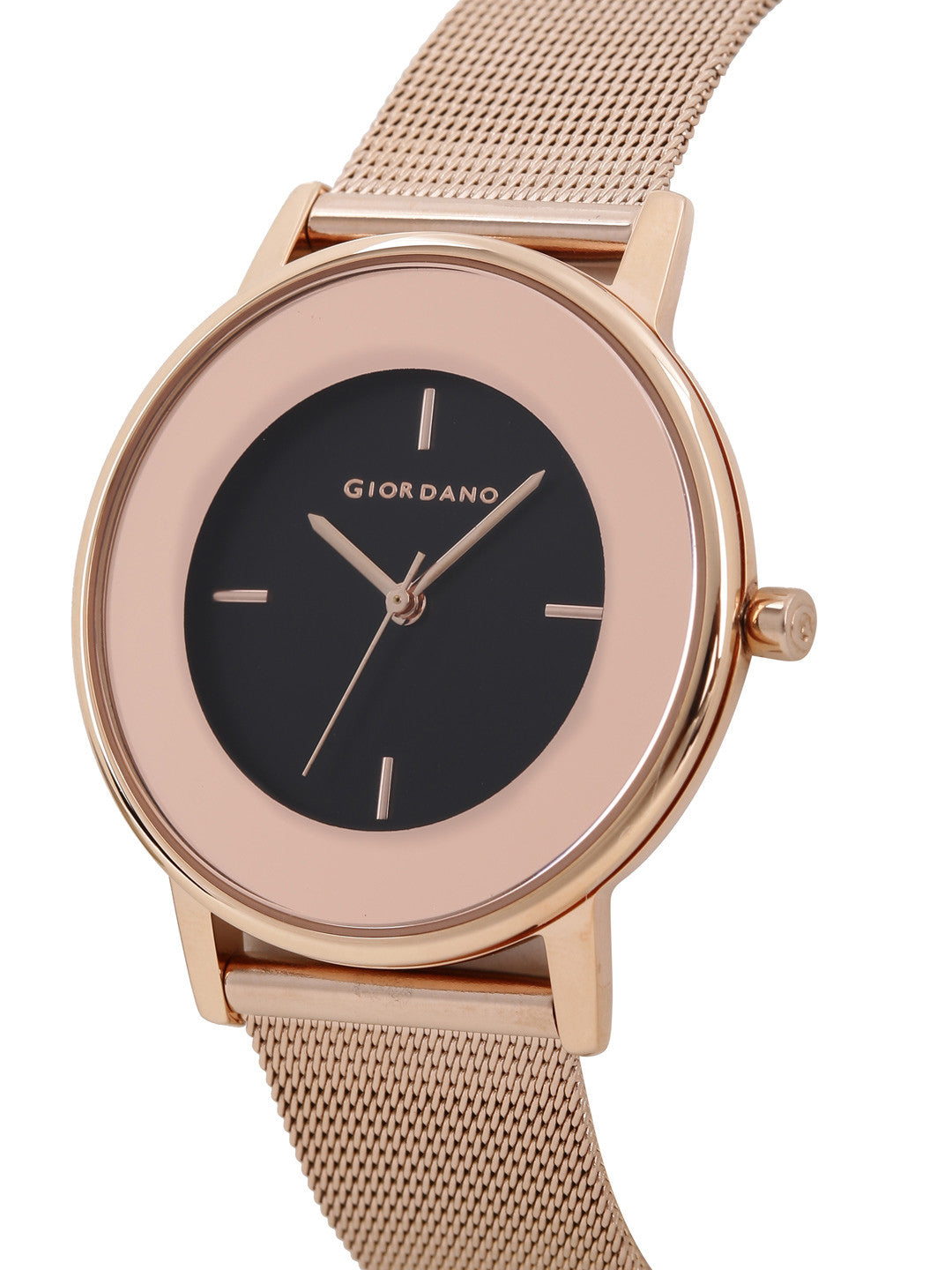 Giordano Brown Dial Analog Wrist Watch for Women with Stylish Mesh Band Ladies Wrist Watch|3 Hands Mechanism - A2052-33