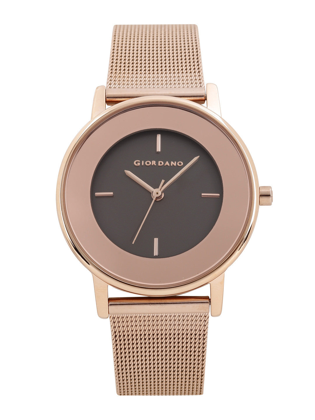 Giordano Brown Dial Analog Wrist Watch for Women with Stylish Mesh Band Ladies Wrist Watch|3 Hands Mechanism - A2052-33
