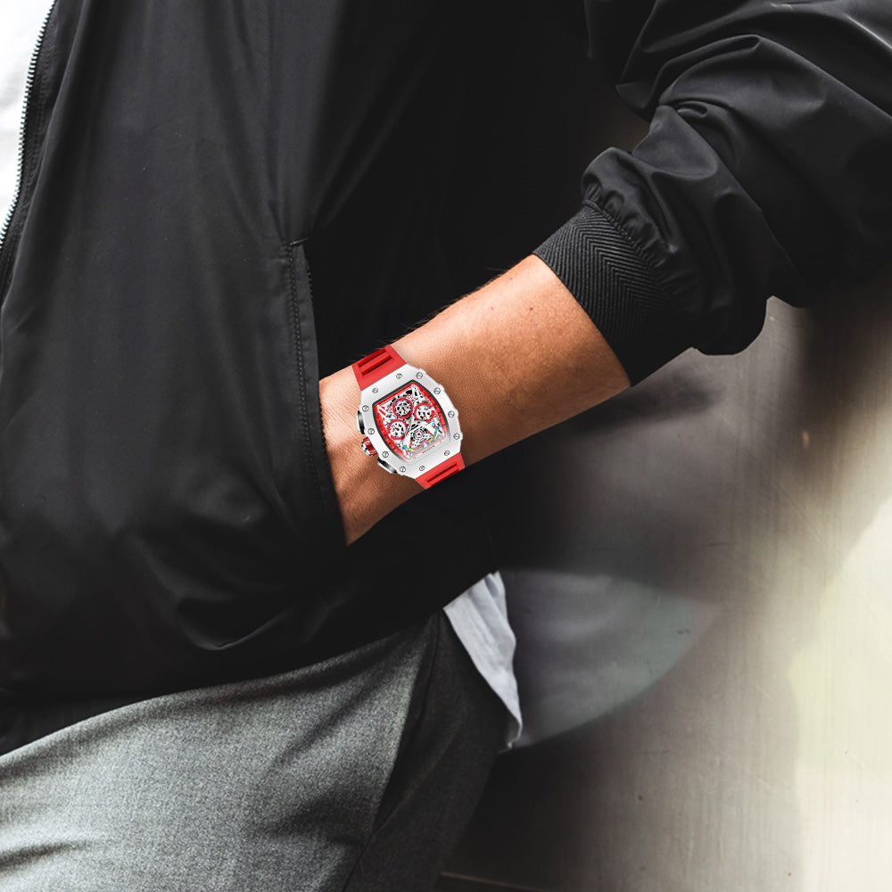 Giordano Multifunction Watch for Men with Day, Date, and 24-Hour Sub-Dial, Water Resistant Square Dial Unique Design | GZ-50144-03