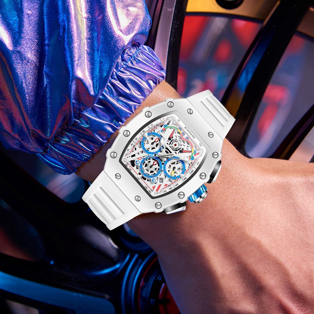 Giordano Multifunction Watch for Men with Day, Date, and 24-Hour Sub-Dial, Water Resistant Square Dial Unique Design | GZ-50144-02