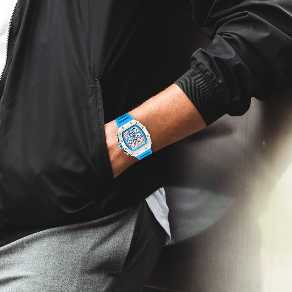 Giordano Multifunction Watch for Men with Day, Date, and 24-Hour Sub-Dial, Water Resistant Square Dial Unique Design | GZ-50144-04