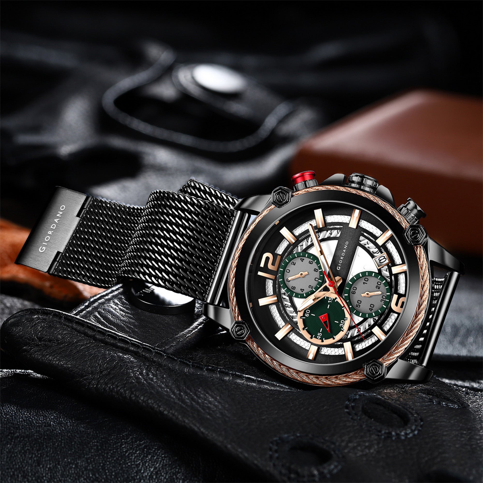 Giordano Analog Wrist Watch for Men Stylish Metal Strap with Water Resistant Multifunction Mechanism Watch | GZ-50039-11