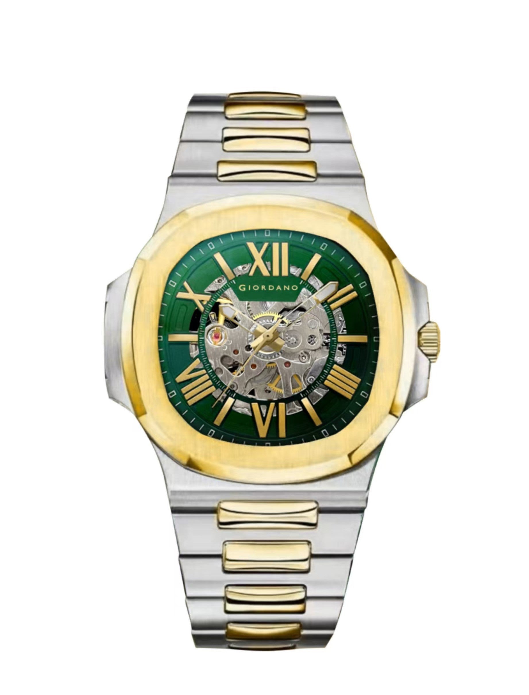 Giordano Dual-Tone Skeleton Automatic Stainless Steel Watch for Men with Luxurious Gold Accent Case | GZ-50114-22