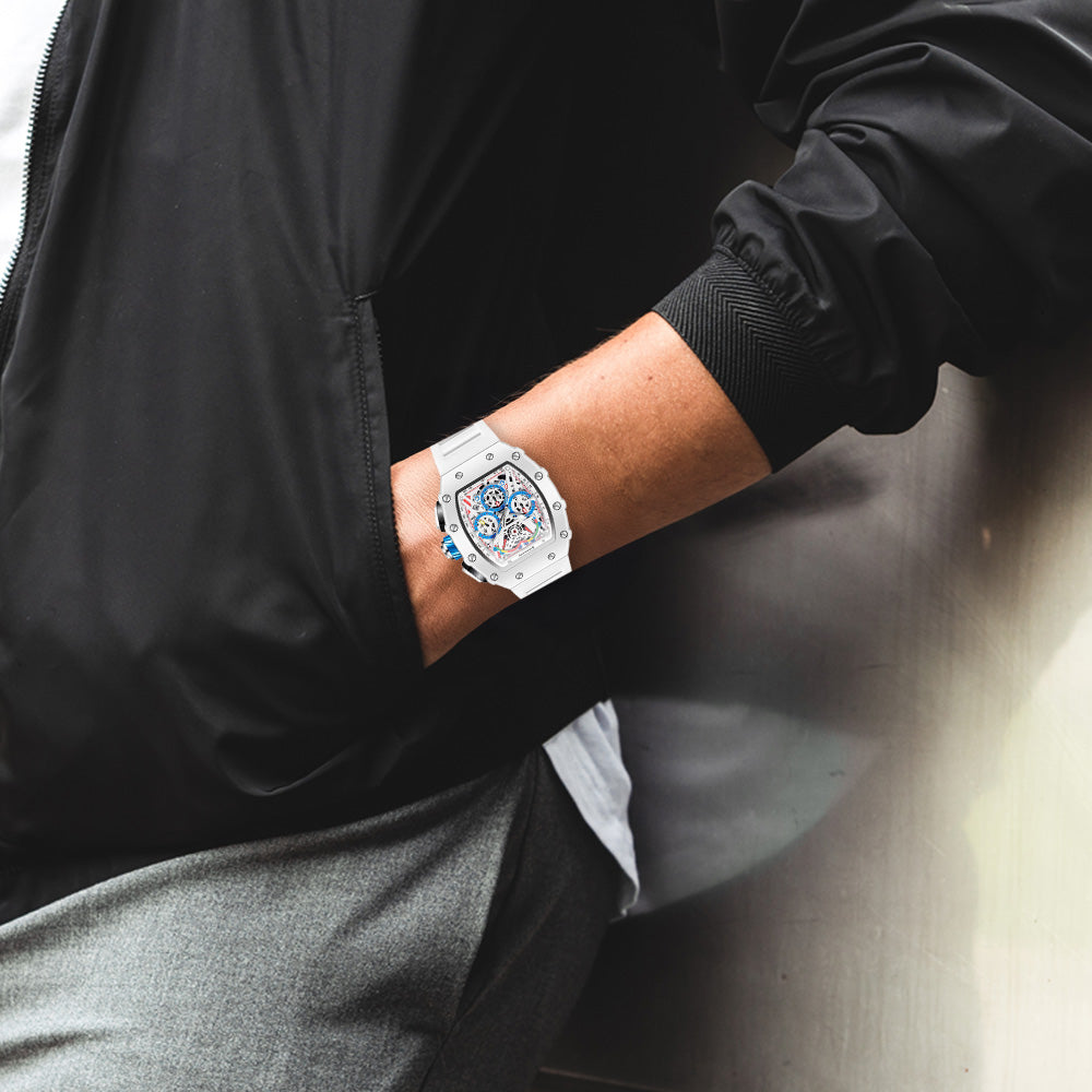 Giordano Multifunction Watch for Men with Day, Date, and 24-Hour Sub-Dial, Water Resistant Square Dial Unique Design | GZ-50144-02