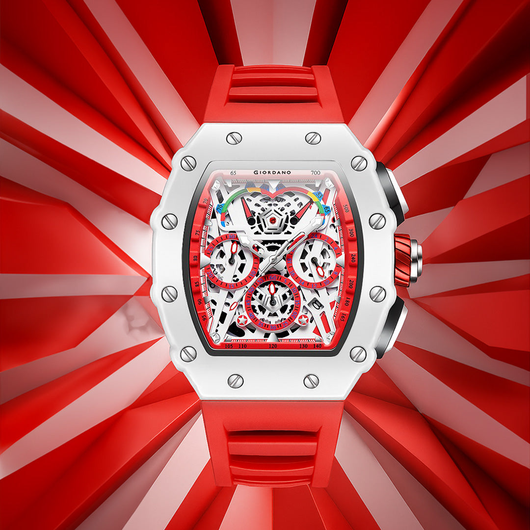 Giordano Multifunction Watch for Men with Day, Date, and 24-Hour Sub-Dial, Water Resistant Square Dial Unique Design | GZ-50144-03