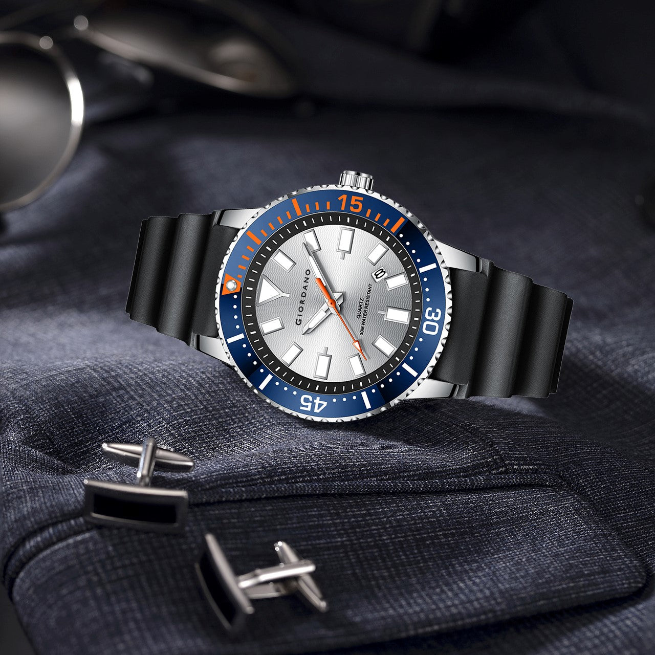 Giordano Analog Wrist Watch for Men Stylish Silicon Strap with Water Resistant 3 Hand Mechanism for Men and Boys to Compliment Your Look/Ideal Gift for Male | GZ-50103-03