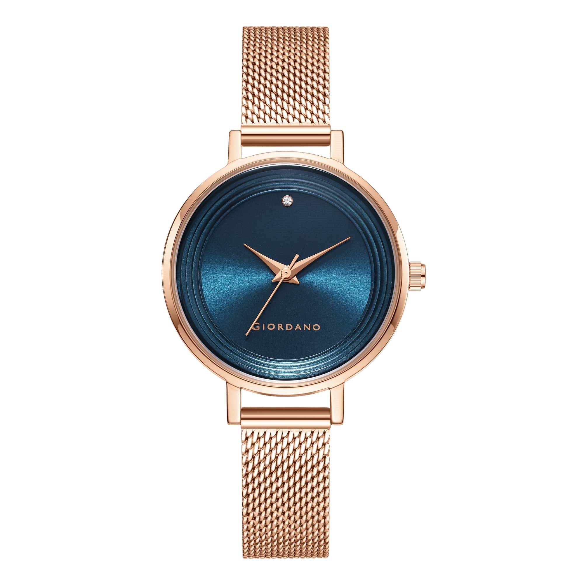 Giordano Fashionista Collection Stylish Analogue Watch for Women | Unique Design with Color Variant Mesh Metal strap | Ladies Wrist Watch to Compliment Your Look Ideal Gift for Women’s |Girls - GD4067-44