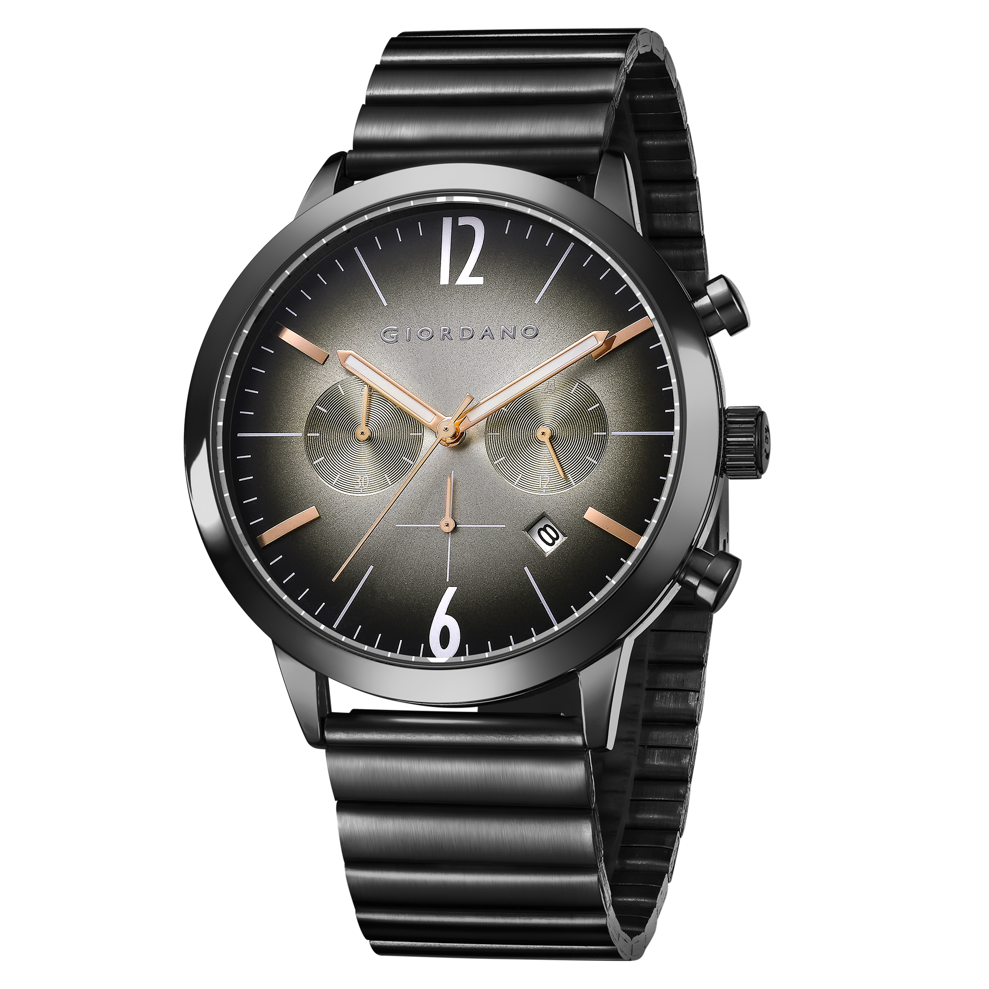 Giordano Analog Chronograph Watch for Men - Stainless Steel Case & strap| Modern Casual & Formal Wristwatch with Date | GZ-50153-11