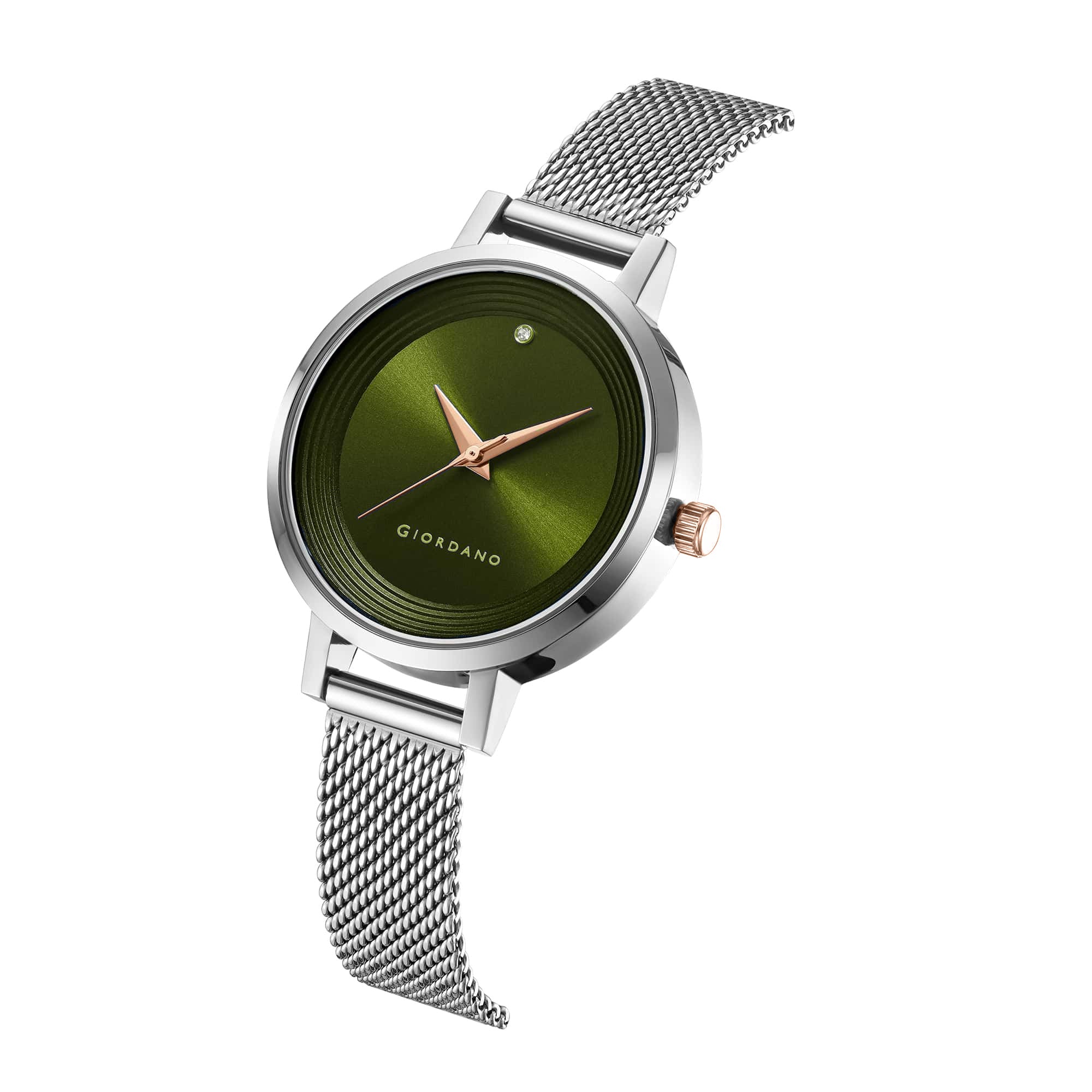 Giordano Fashionista Collection Stylish Analogue Watch for Women | Unique Design with Color Variant Mesh Metal strap | Ladies Wrist Watch to Compliment Your Look Ideal Gift for Women’s |Girls - GD4067-22