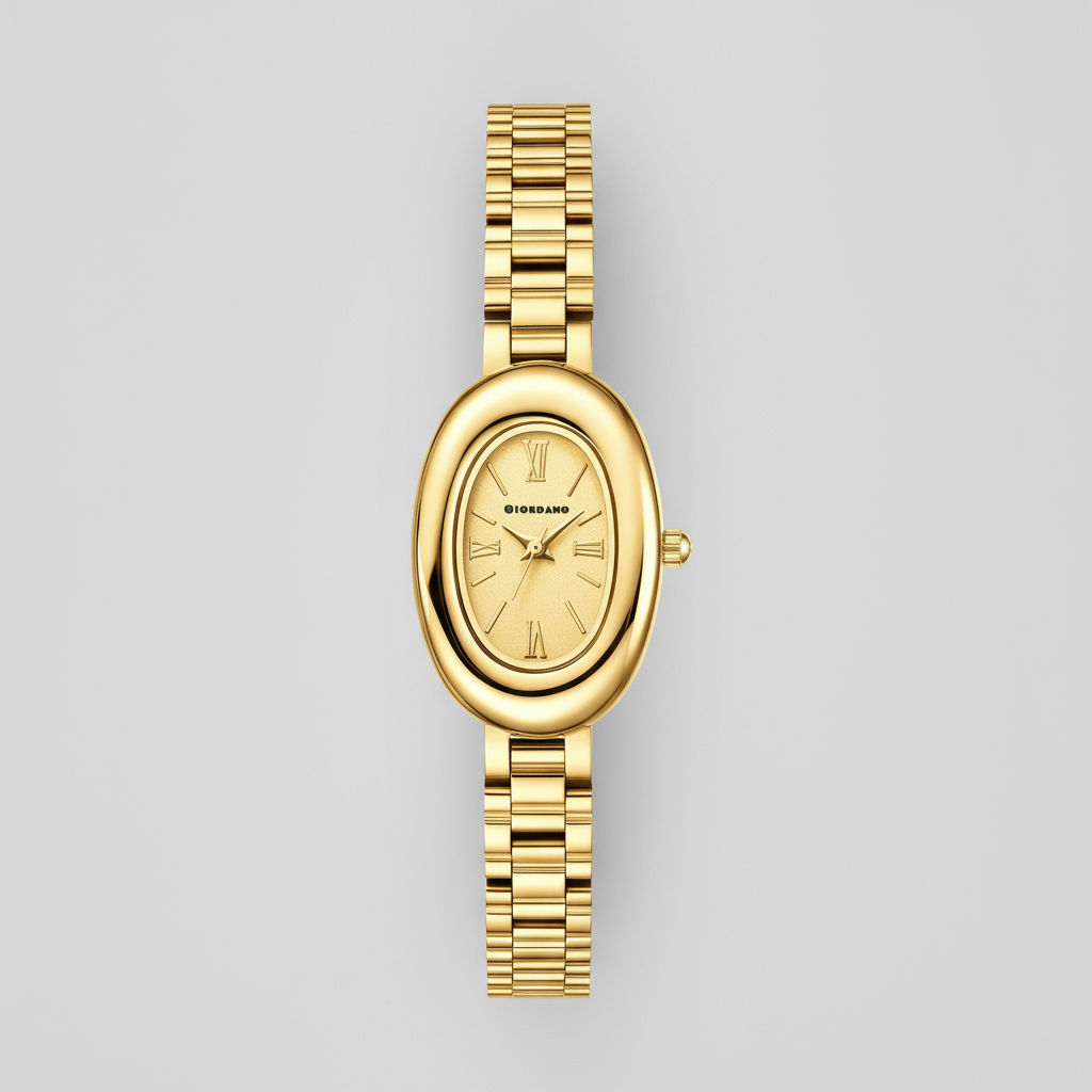 Giordano Oval Shape Dial Watch for Women – Elegant Roman Numerals, Stainless Steel Strap, Sleek Analog Design | GZ-60115-33