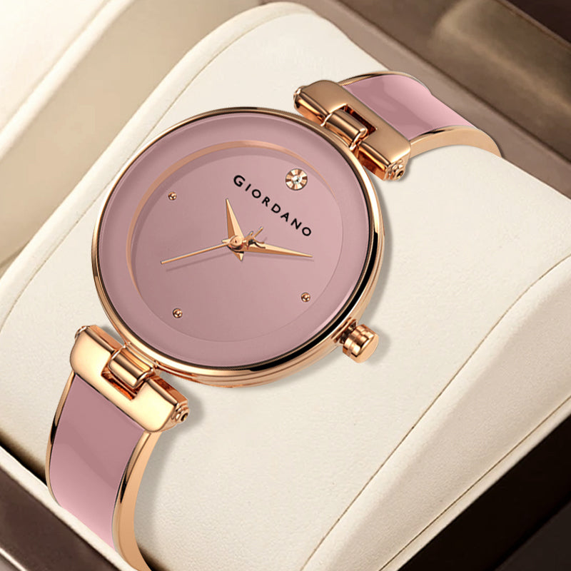 Giordano Designer Analog Watch for Women – Glossy Round Dial & Bracelet Style Stainless Steel Strap | GZ-60099-22