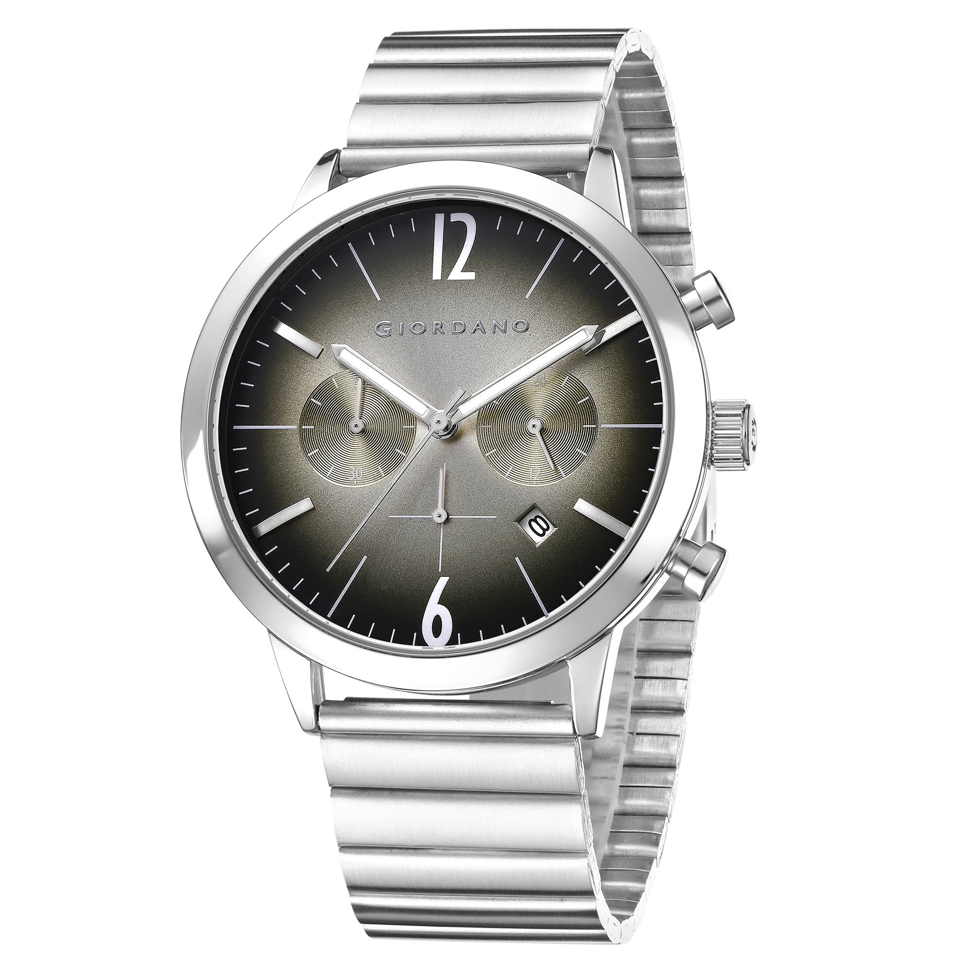 Giordano Analog Chronograph Watch for Men - Stainless Steel Case & strap| Modern Casual & Formal Wristwatch with Date | GZ-50153-22