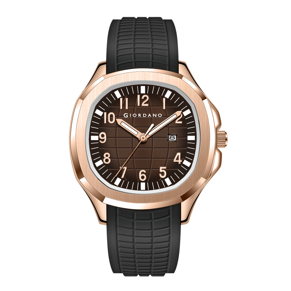 Giordano Modern Analog Watch with Textured dial and Sleek Silicon Strap for Men - GZ-50118-05