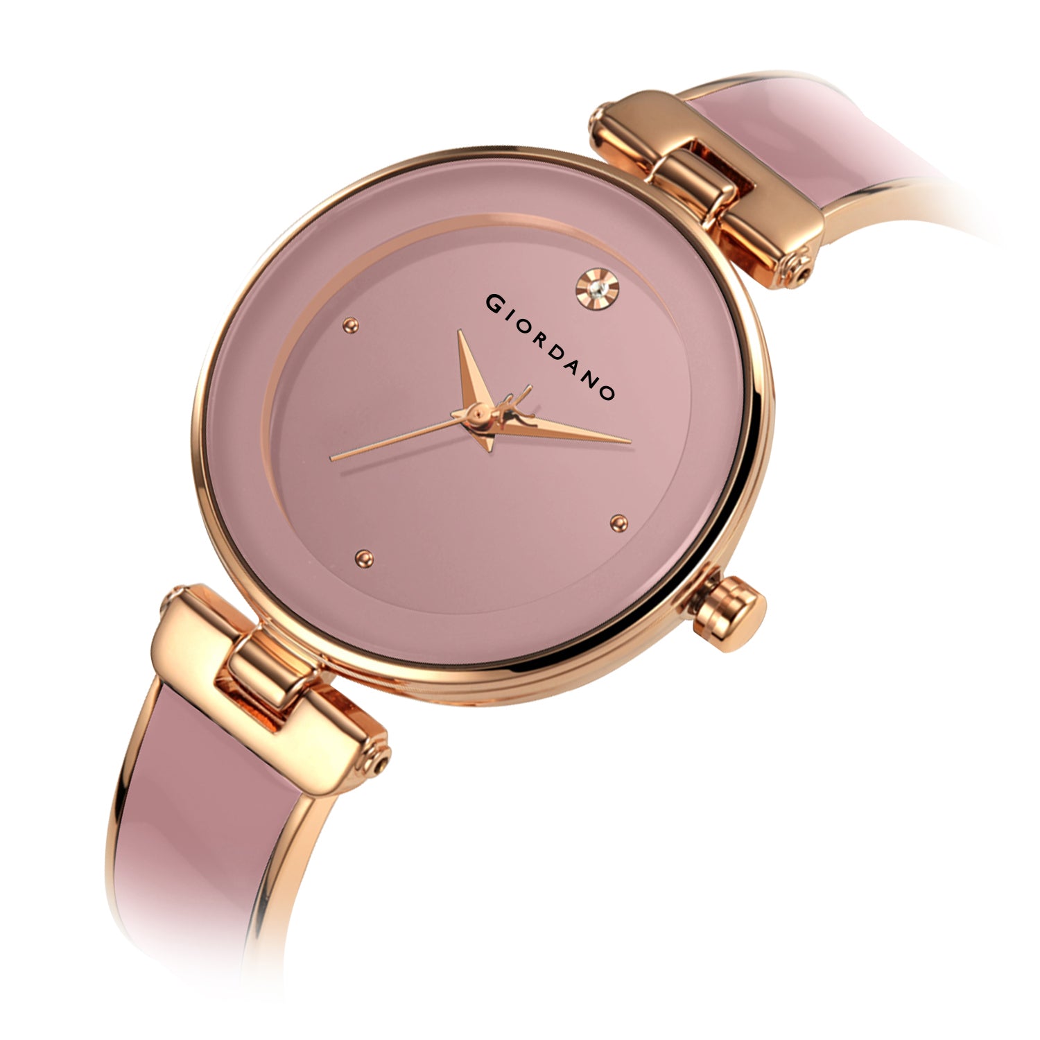 Giordano Designer Analog Watch for Women – Glossy Round Dial & Bracelet Style Stainless Steel Strap | GZ-60099-22