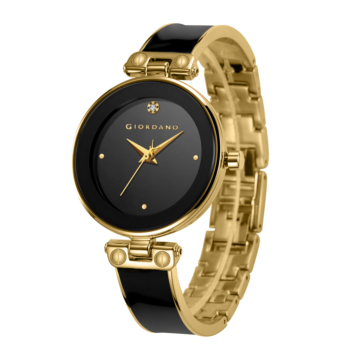 Giordano Designer Analog Watch for Women – Glossy Round Dial & Bracelet Style Stainless Steel Strap | GZ-60099-44