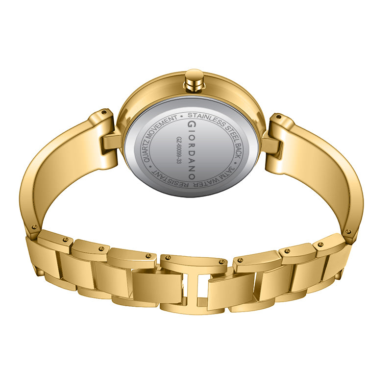 Giordano Designer Analog Watch for Women – Glossy Round Dial & Bracelet Style Stainless Steel Strap | GZ-60099-33