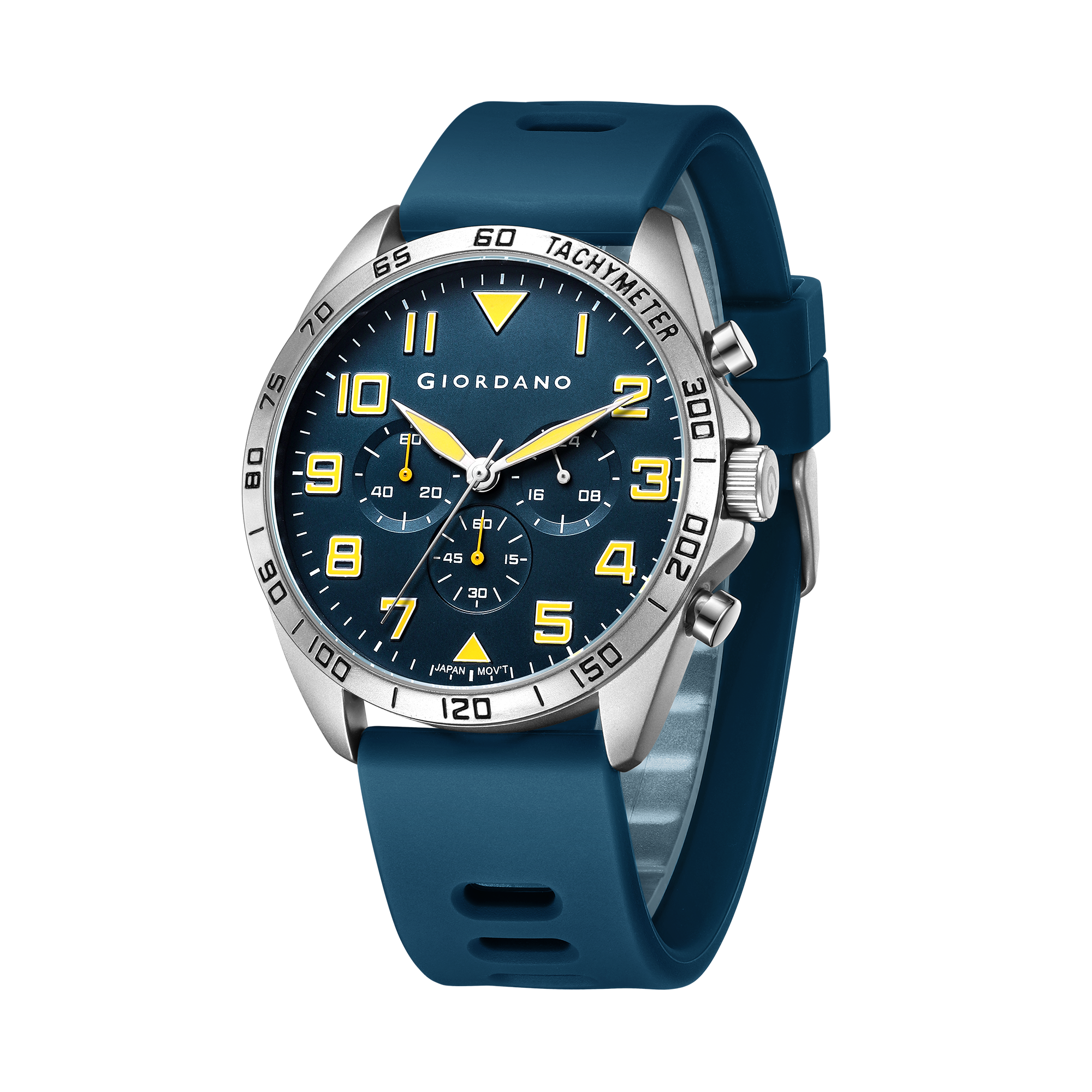 Giordano Multi Function - Performance Sport Watch for Men with Stopwatch Function & Silicon Strap | GZ-50092-02
