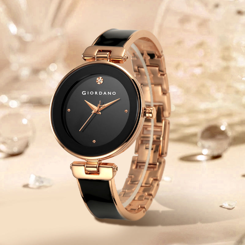 Giordano Designer Analog Watch for Women – Glossy Round Dial & Bracelet Style Stainless Steel Strap | GZ-60099-11