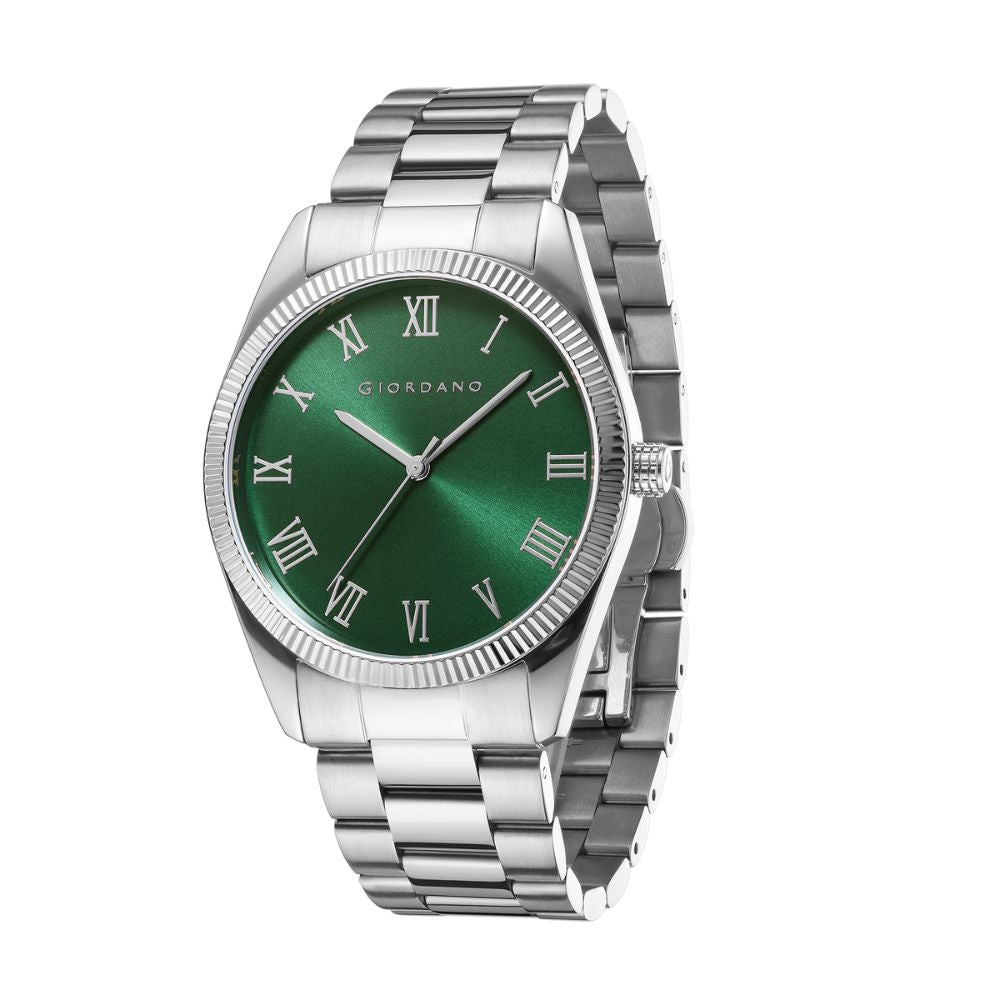 Giordano Analog Wrist Watch for Men Stylish Metal Strap with Water Resistant 3 Hand Mechanism for Men and Boys to Compliment Your Look/Ideal Gift for Male - GZ-50112-11