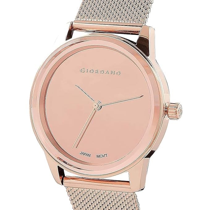 Giordano Analog Watch for Women Stylish Metal Strap| 3 Hands Mechanism with Water Resistant Wrist Watch | GZ-60026-11