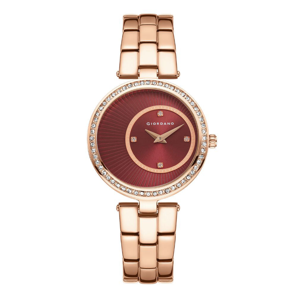 Giordano AW23 Collection Analog Stylish Wrist Watch for Women Water Resistant Classy Dial with Stainless Steel Case to Compliment Your Look | Ideal Gift for|Ladies|Girls - A2056-66