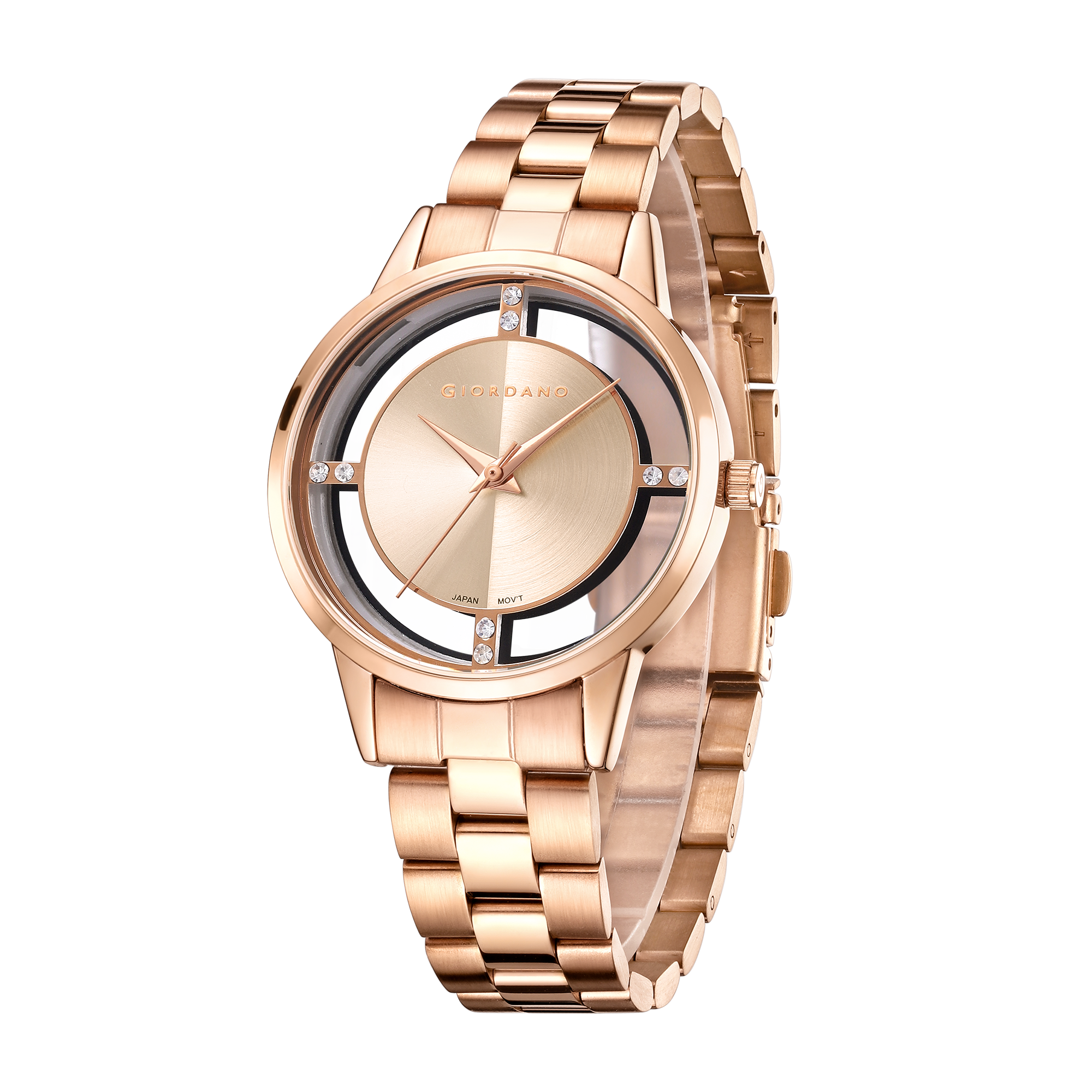 Giordano Analog Stylish Watch for Women Water Resistant Fashion Watch Round Shape with 3 Hand Mechanism Wrist Watch to Compliment Your Look/Ideal Gift for Female | GZ-60078-33