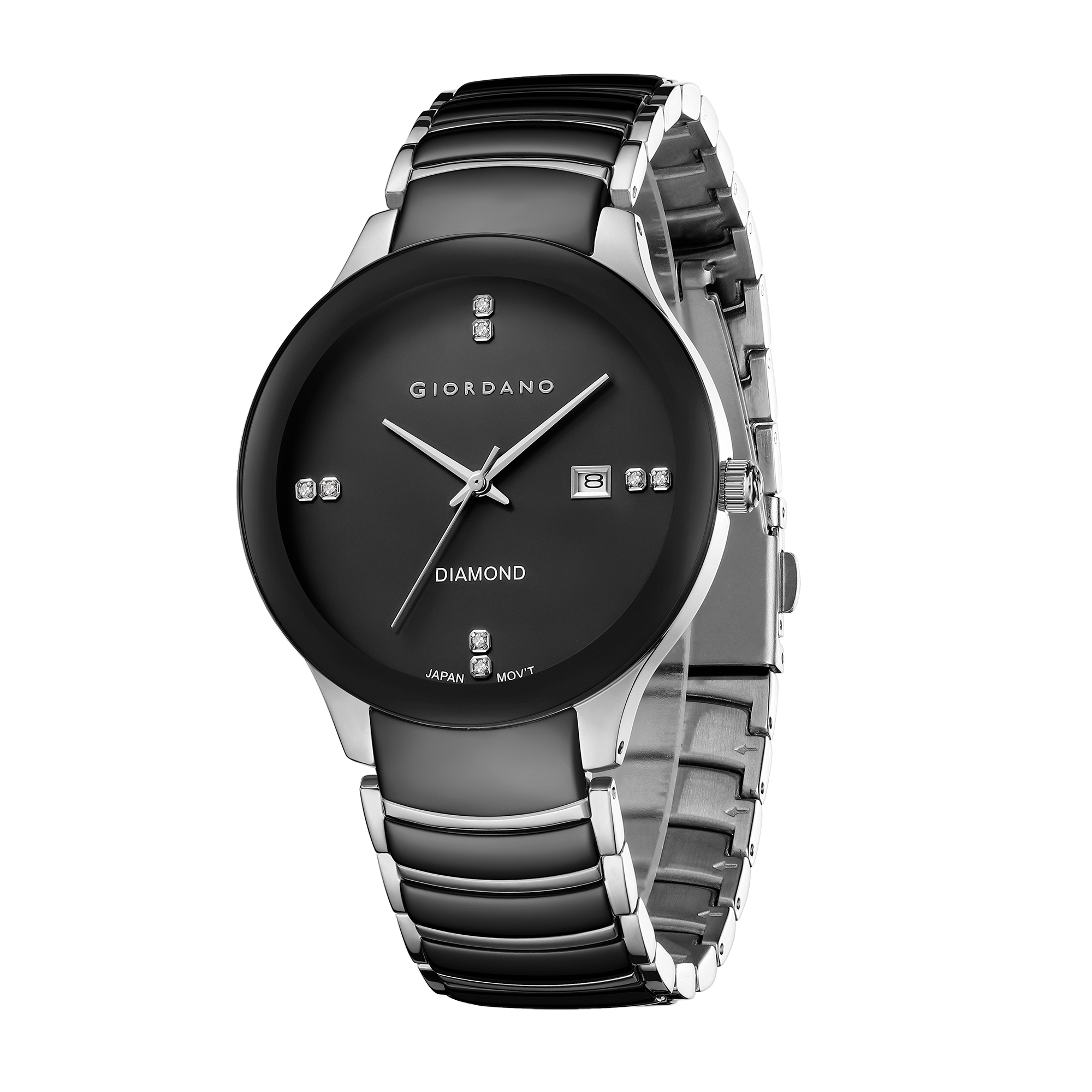 Giordano Classic Analog Watch for Men with Diamond Accents and Stainless Steel Strap GZ-50102-33