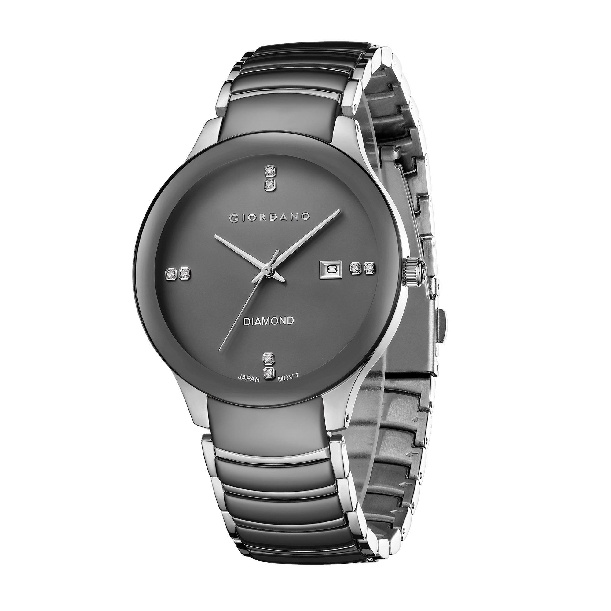 Giordano Classic Analog Watch for Men with Diamond Accents and Stainless Steel Strap GZ-50102-22