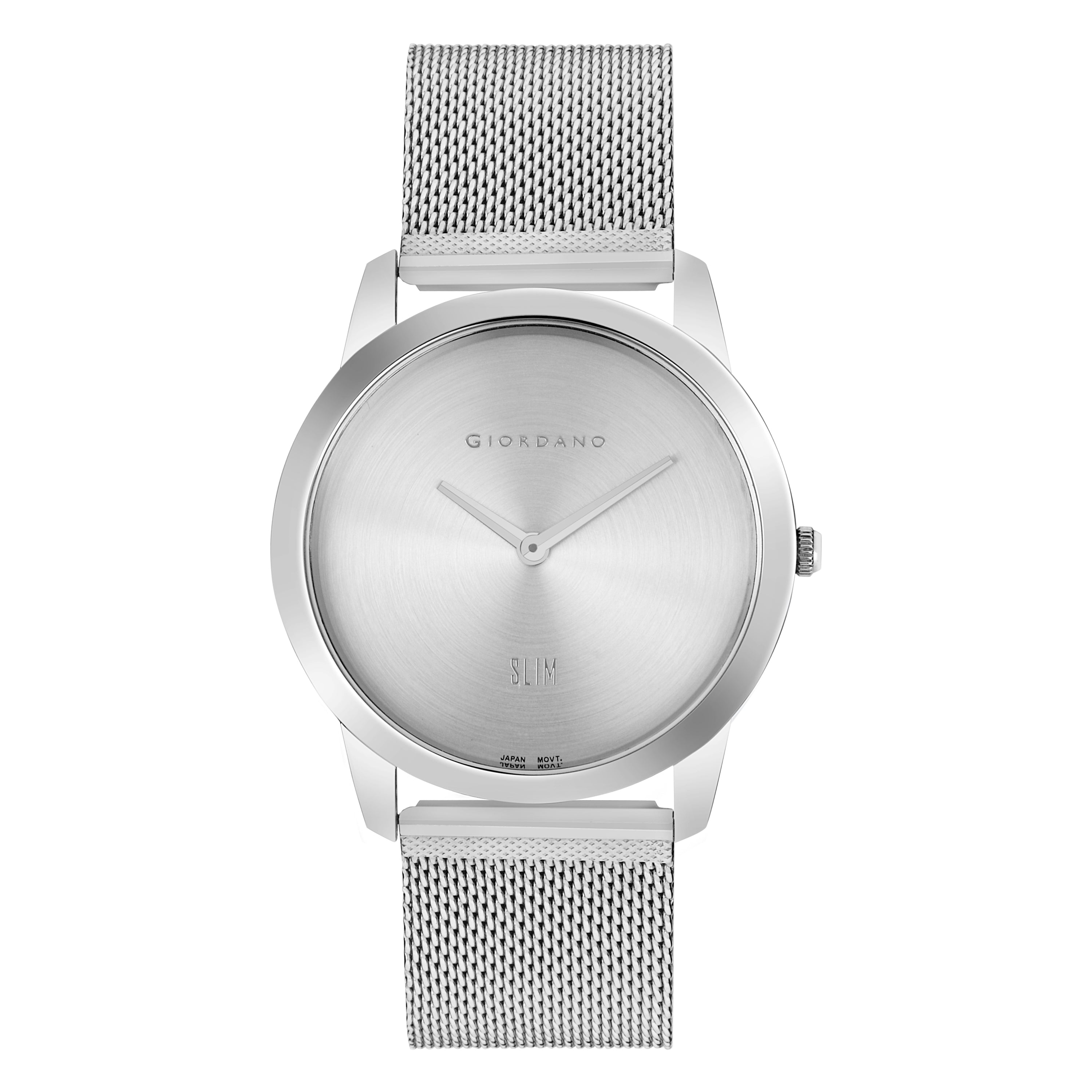 Giordano Slim Watch Collection Analog Watch for Men & Boys | Mesh Metal Band with Stainless Steel Case Round Shape Water Resistant Wrist Watch - GD-4064-11