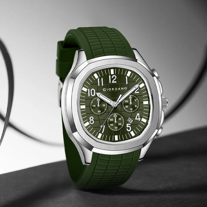 Giordano Precision and Comfort Multi Function Watch for Men with Textured Dial & Trendy Silicone Band | GZ-50143-04