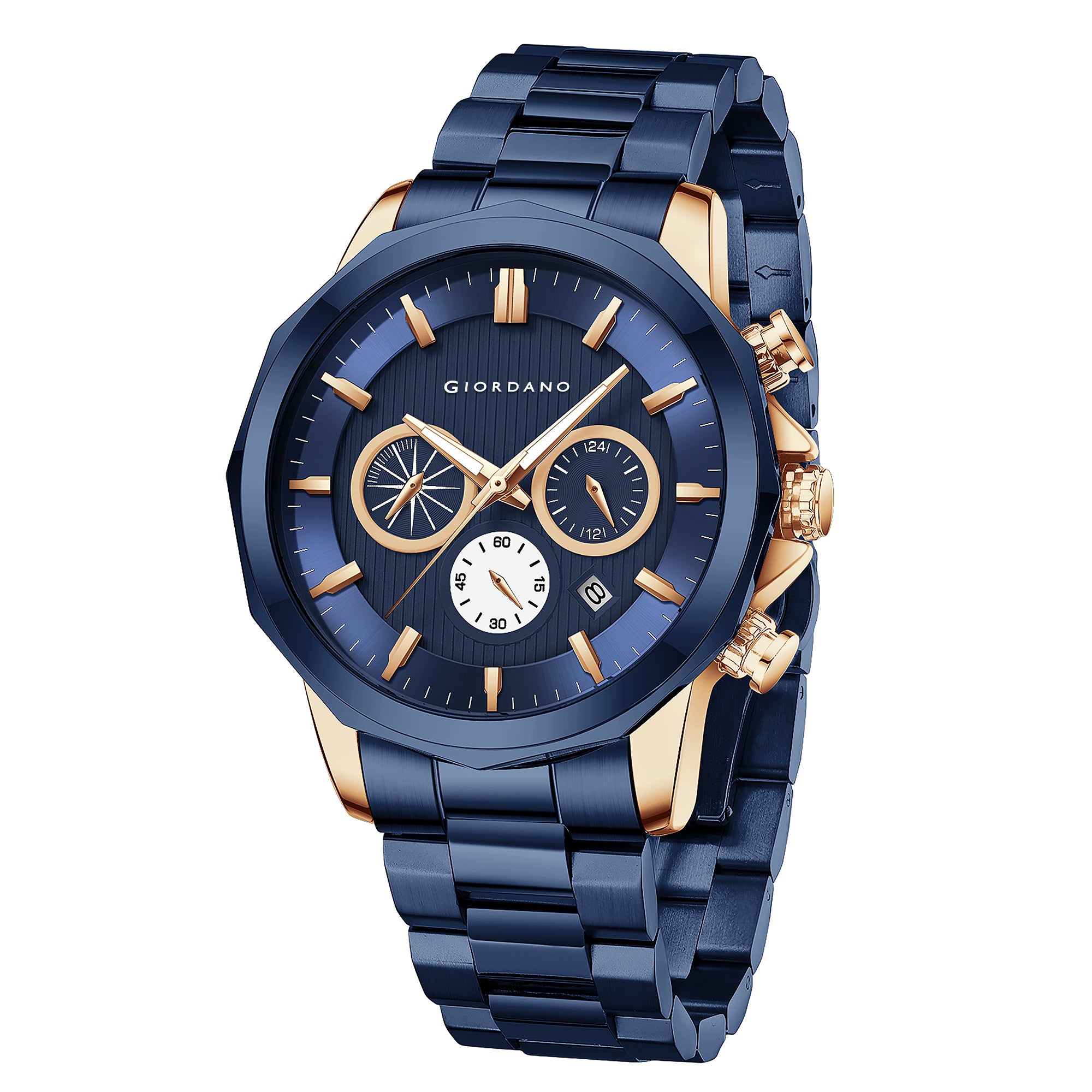 Giordano Analog Wrist Watch for Men Stylish Metal Strap with Water Resistant Multifunction Mechanism Watch GZ-50036-44