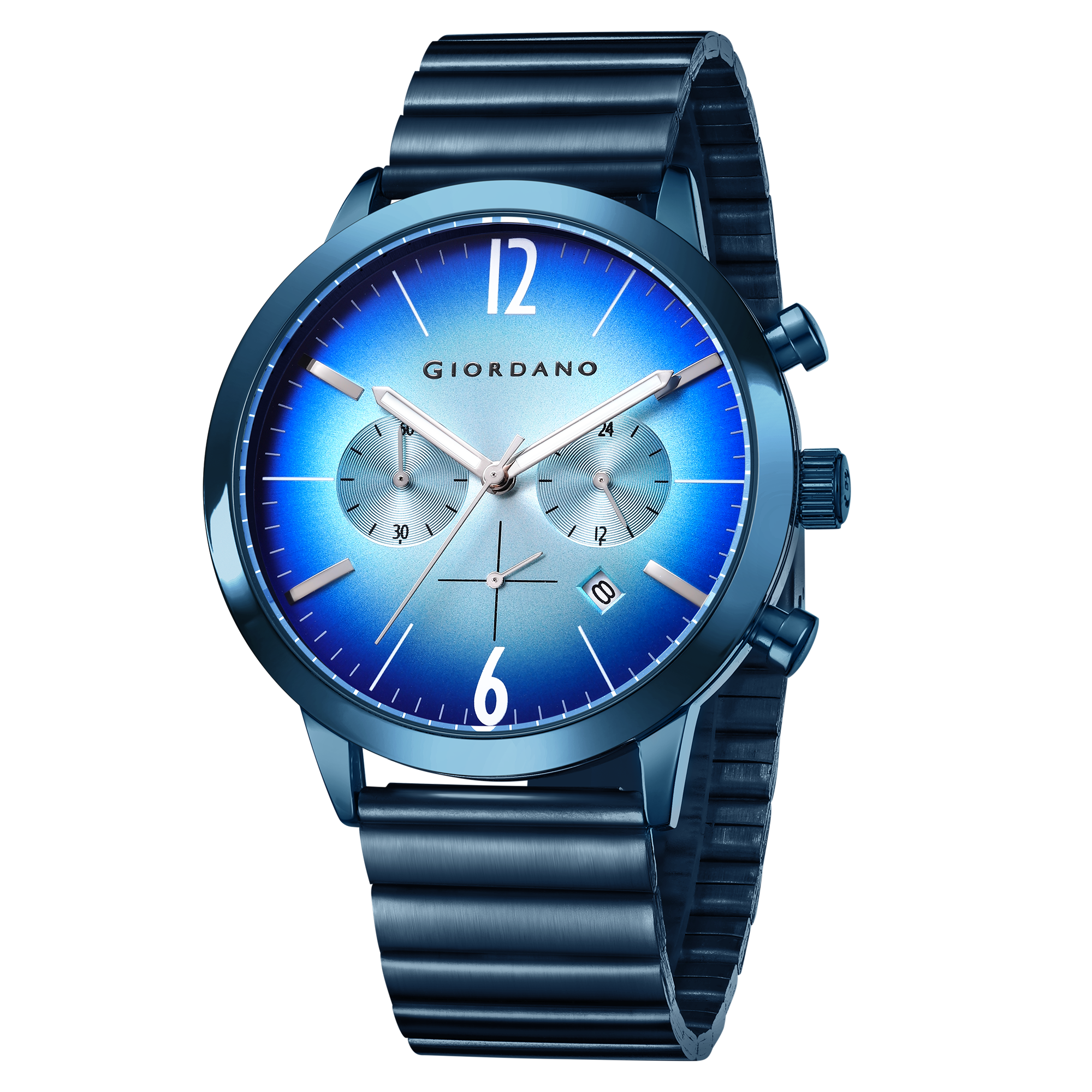 Giordano Analog Chronograph Watch for Men - Stainless Steel Case & strap| Modern Casual & Formal Wristwatch with Date | GZ-50153-44