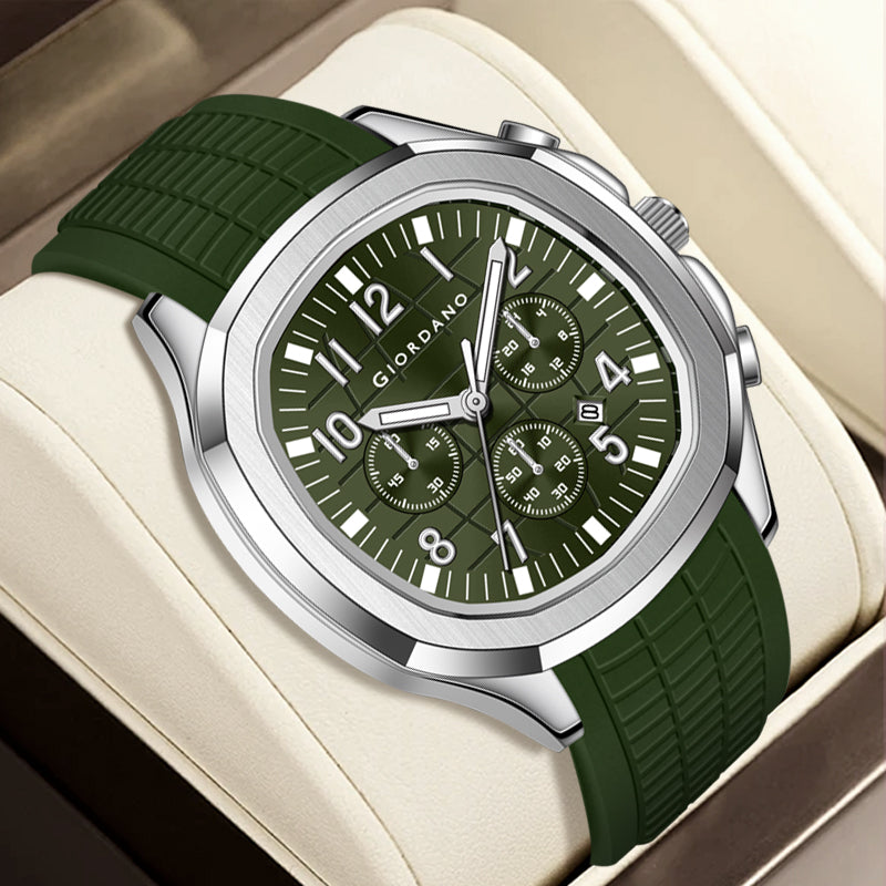 Giordano Precision and Comfort Multi Function Watch for Men with Textured Dial & Trendy Silicone Band | GZ-50143-04