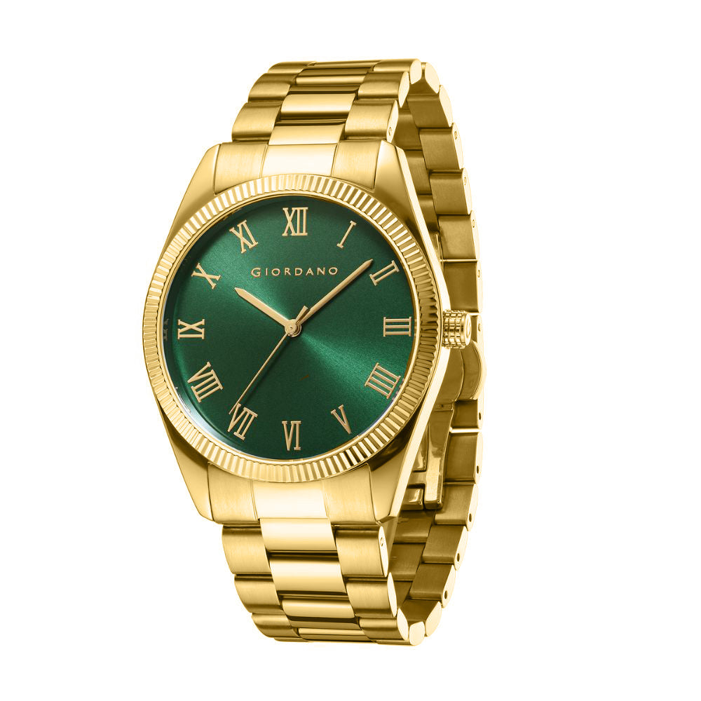 Giordano Analog Wrist Watch for Men Stylish Metal Strap with Water Resistant 3 Hand Mechanism for Men and Boys to Compliment Your Look/Ideal Gift for Male - GZ-50112-GZ-50112-33