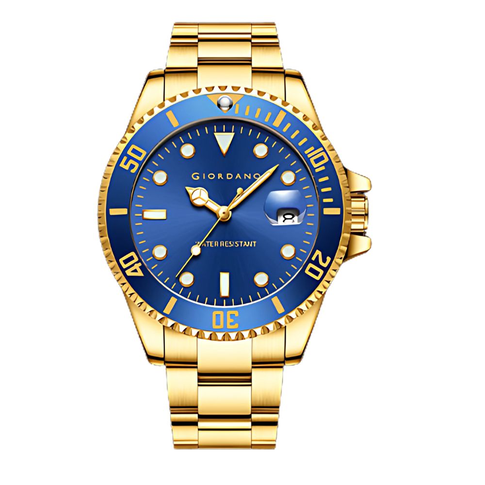Giordano Premium Analog Watch for Men with Rotating Bezel, Stainless Steel Strap and Date Display | GZ-50006-66