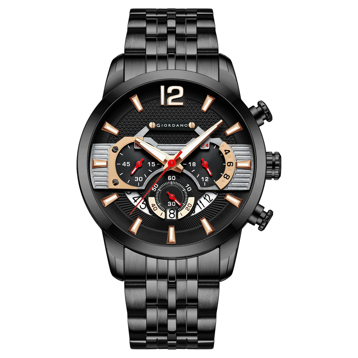 Giordano Analog Wrist Watch for Men Stylish Metal Strap with Water Resistant Multifunction Mechanism Watch GZ-50032-22