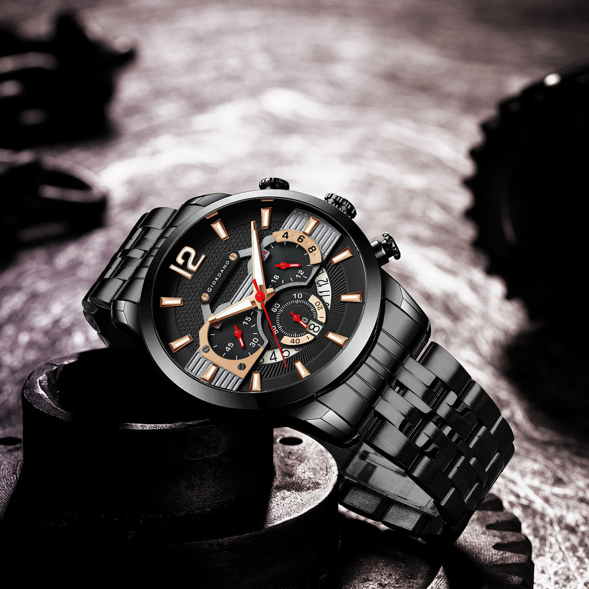 Giordano Analog Wrist Watch for Men Stylish Metal Strap with Water Resistant Multifunction Mechanism Watch GZ-50032-22