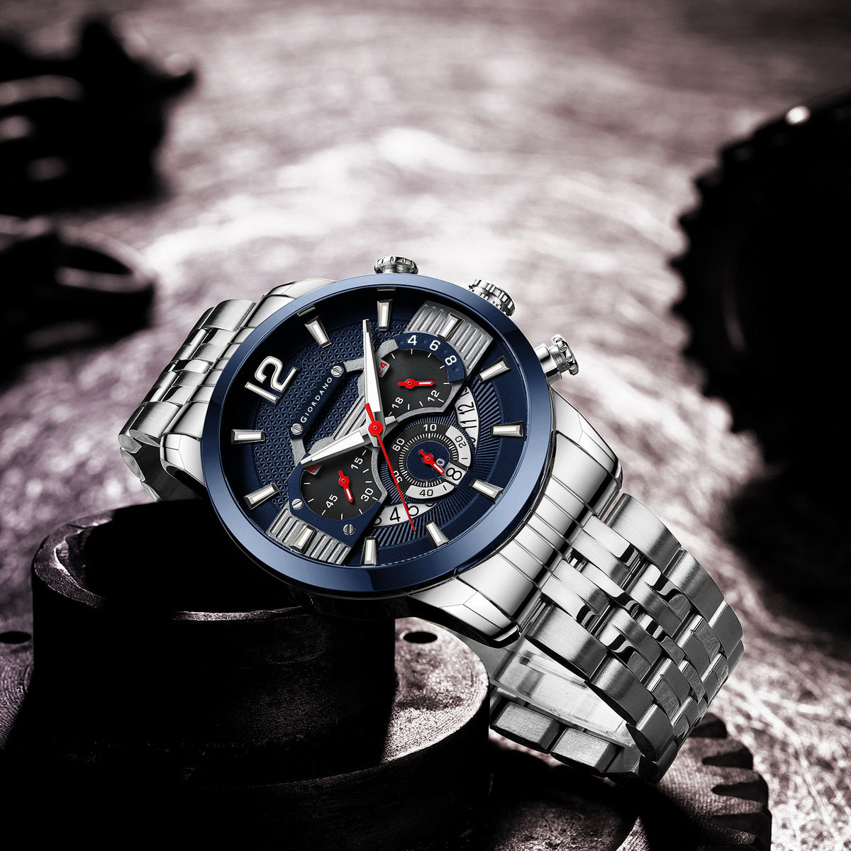 Giordano Analog Wrist Watch for Men Stylish Metal Strap with Water Resistant Multifunction Mechanism Watch GZ-50032-11