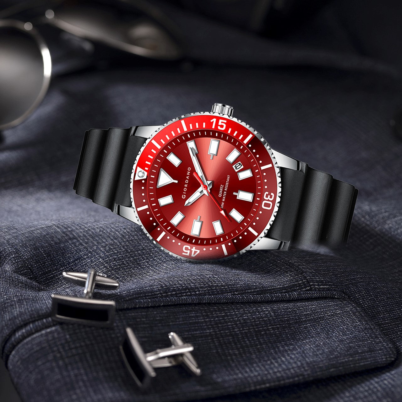 Giordano Analog Wrist Watch for Men Stylish Silicon Strap with Water Resistant 3 Hand Mechanism for Men and Boys to Compliment Your Look/Ideal Gift for Male | GZ-50103-01