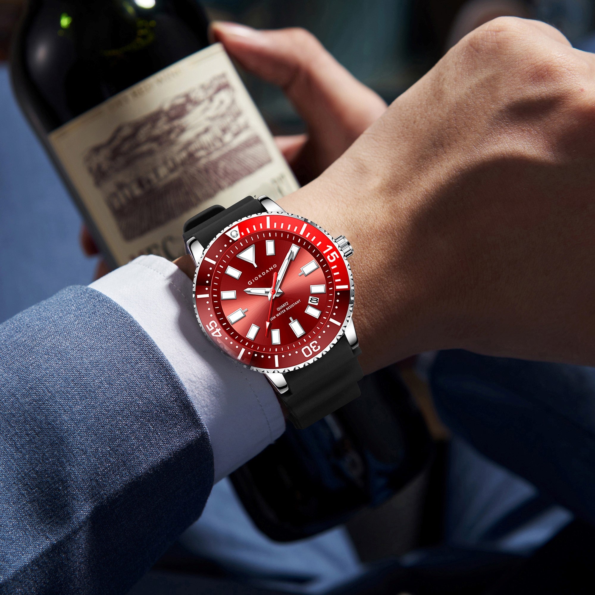 Giordano Analog Wrist Watch for Men Stylish Silicon Strap with Water Resistant 3 Hand Mechanism for Men and Boys to Compliment Your Look/Ideal Gift for Male | GZ-50103-01