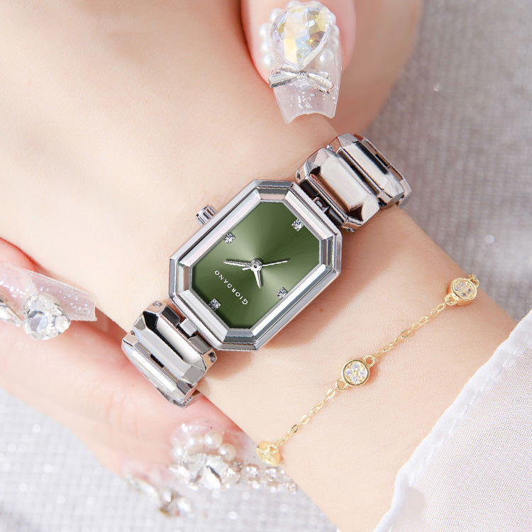 Giordano stylish analog Watch for women with Octagonal Dial, Crystal Hour Markers and Bracelet Style Strap GZ-60103-11