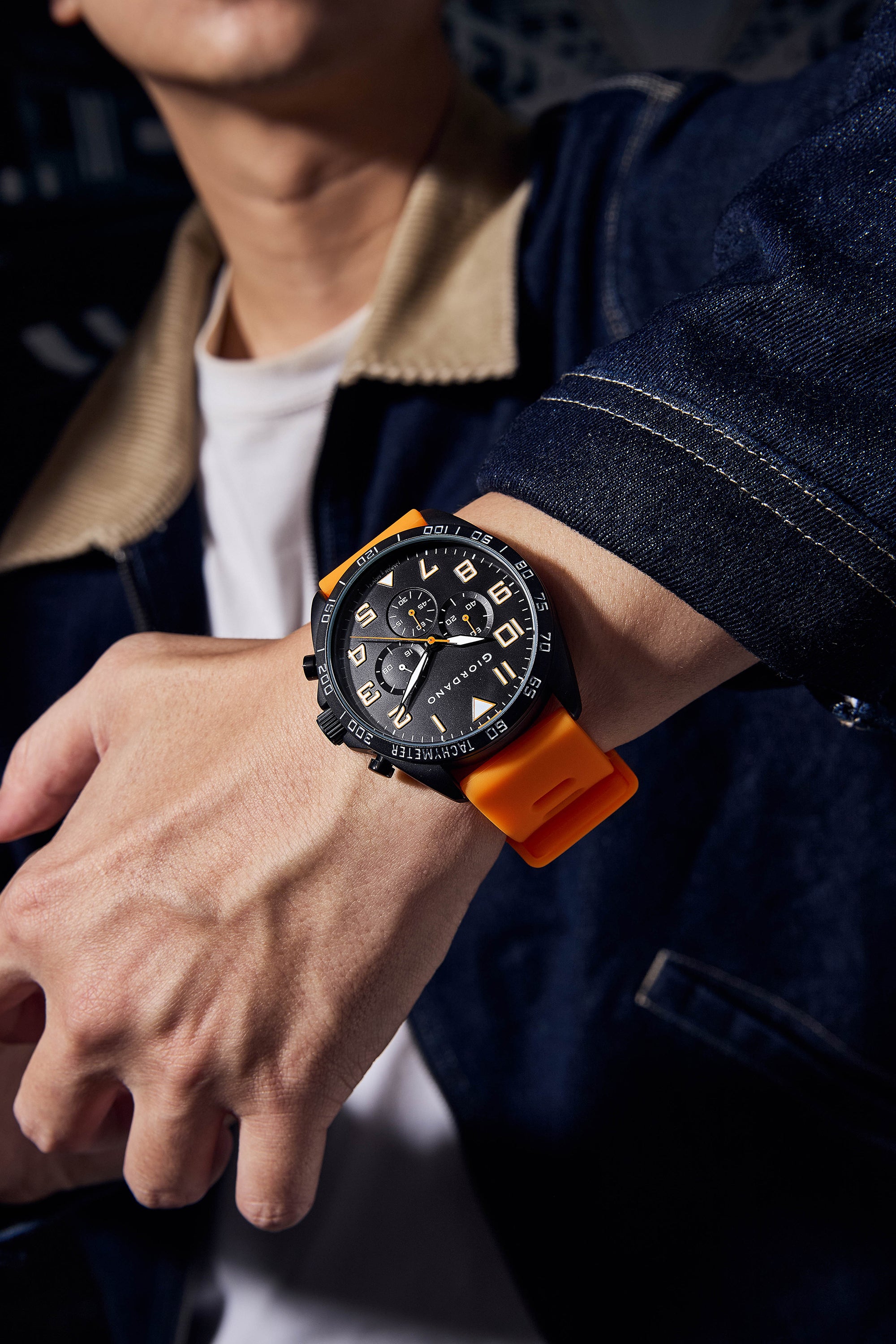 Giordano Multi Function - Performance Sport Watch for Men with Stopwatch Function & Silicon Strap | GZ-50092-01