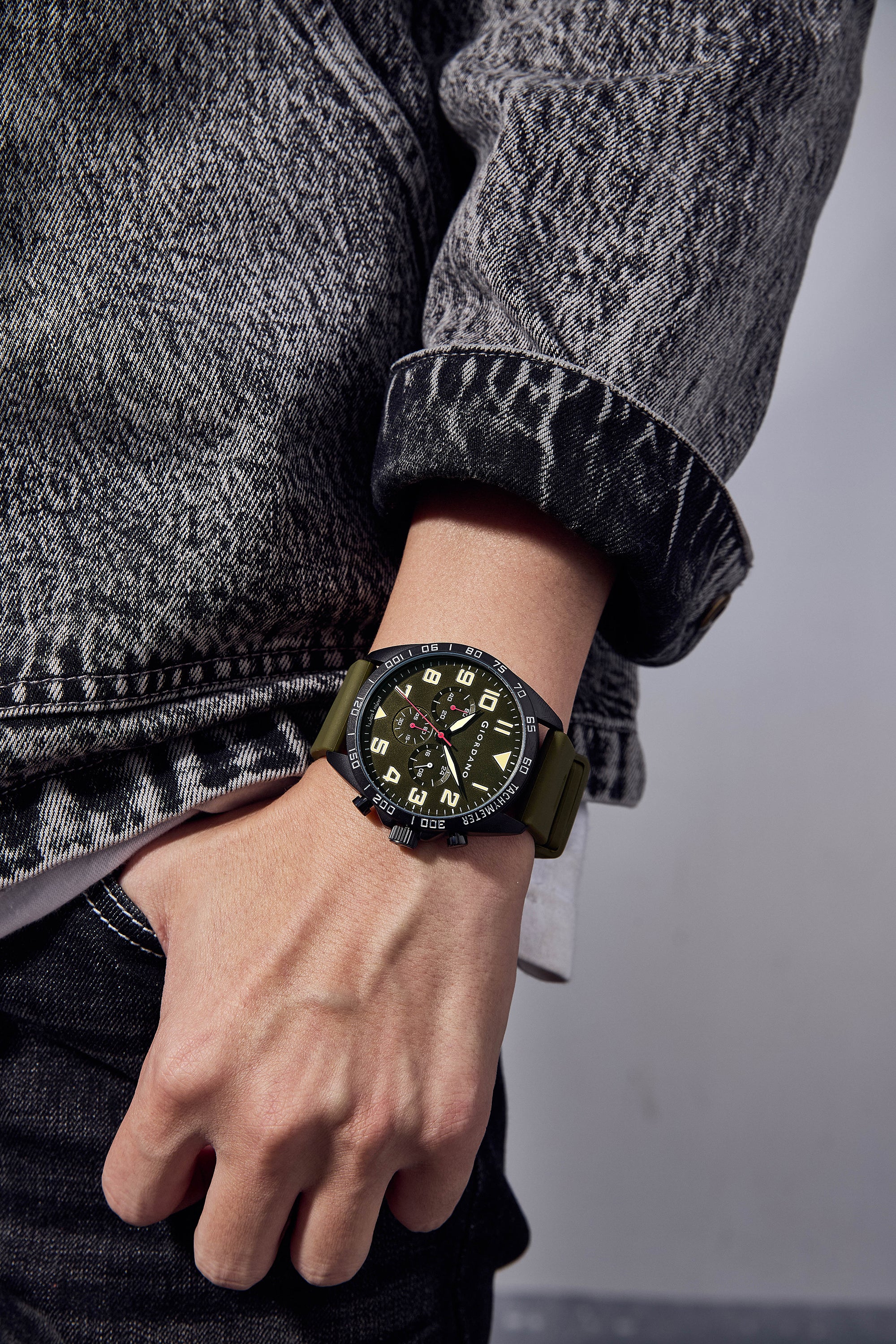 Giordano Multi Function - Performance Sport Watch for Men with Stopwatch Function & Silicon Strap | GZ-50092-03