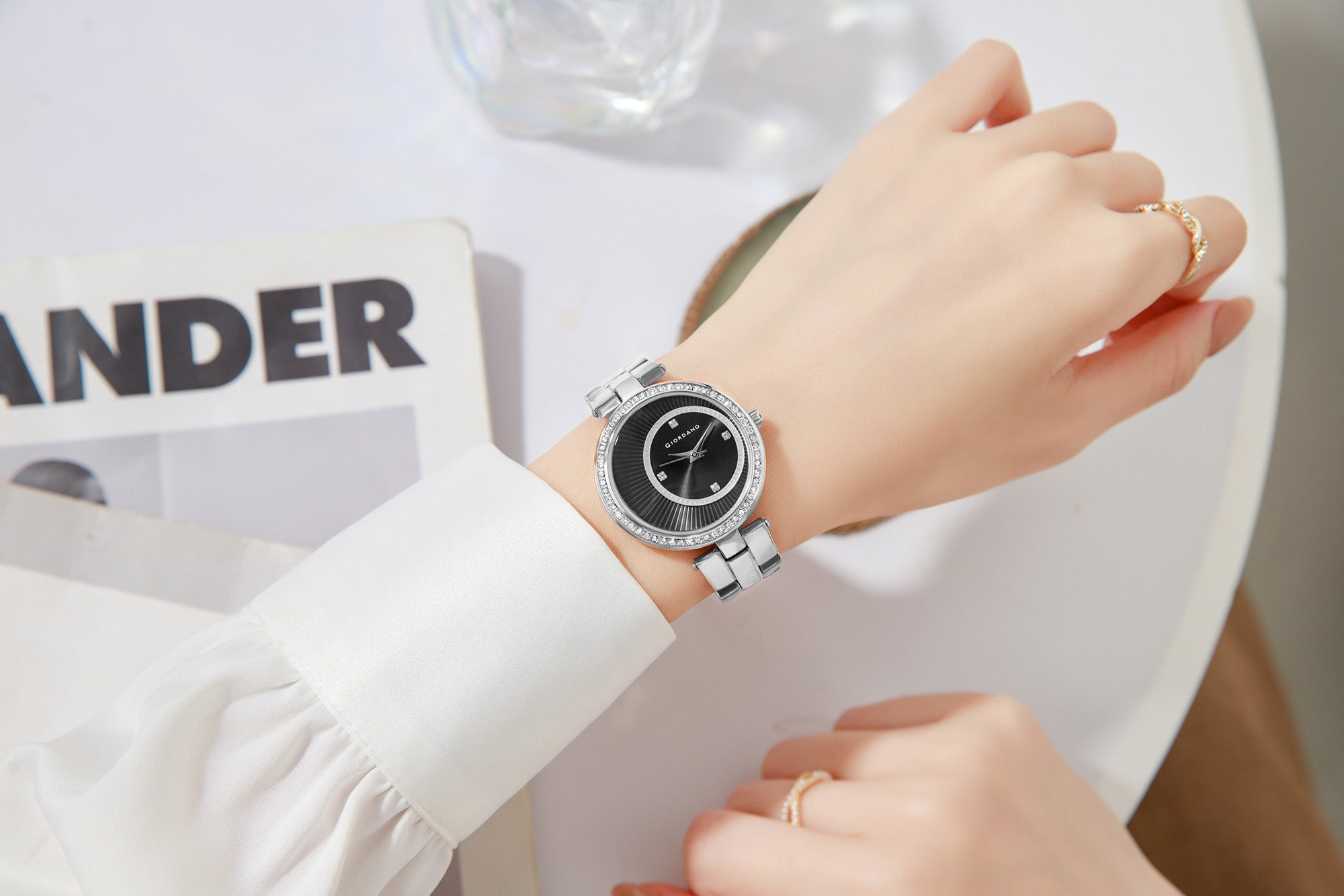 Giordano AW23 Collection Analog Stylish Wrist Watch for Women Water Resistant Classy Dial with Stainless Steel Case to Compliment Your Look | Ideal Gift for|Ladies|Girls - A2056-77