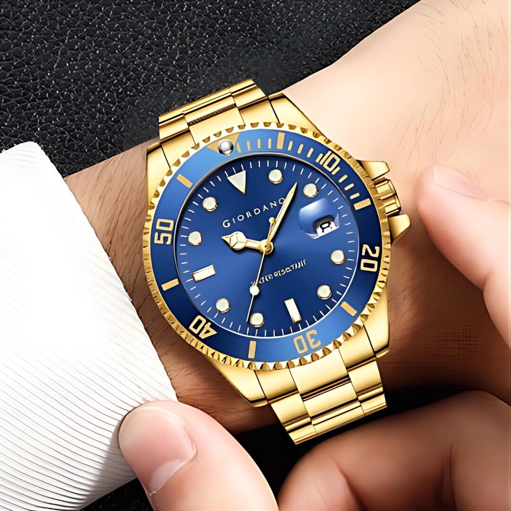 Giordano Premium Analog Watch for Men with Rotating Bezel, Stainless Steel Strap and Date Display | GZ-50006-66