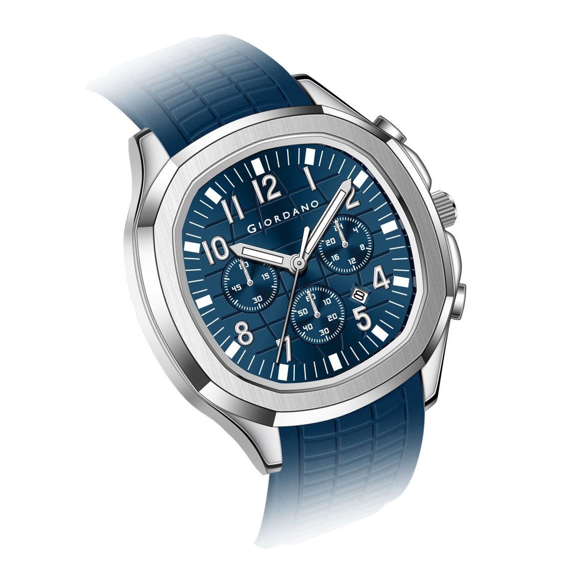 Giordano Precision and Comfort Multi Function Watch for Men with Textured Dial & Trendy Silicone Band | GZ-50143-03