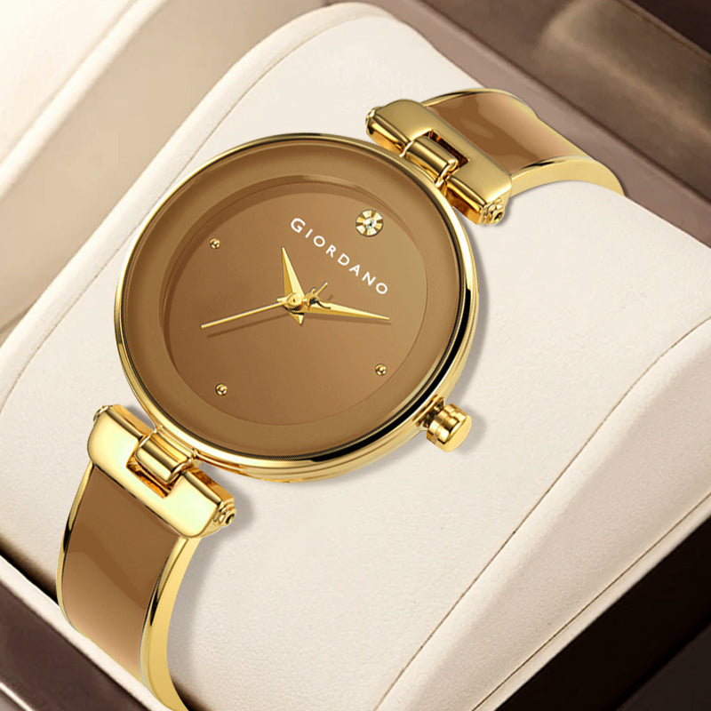 Giordano Designer Analog Watch for Women – Glossy Round Dial & Bracelet Style Stainless Steel Strap | GZ-60099-33