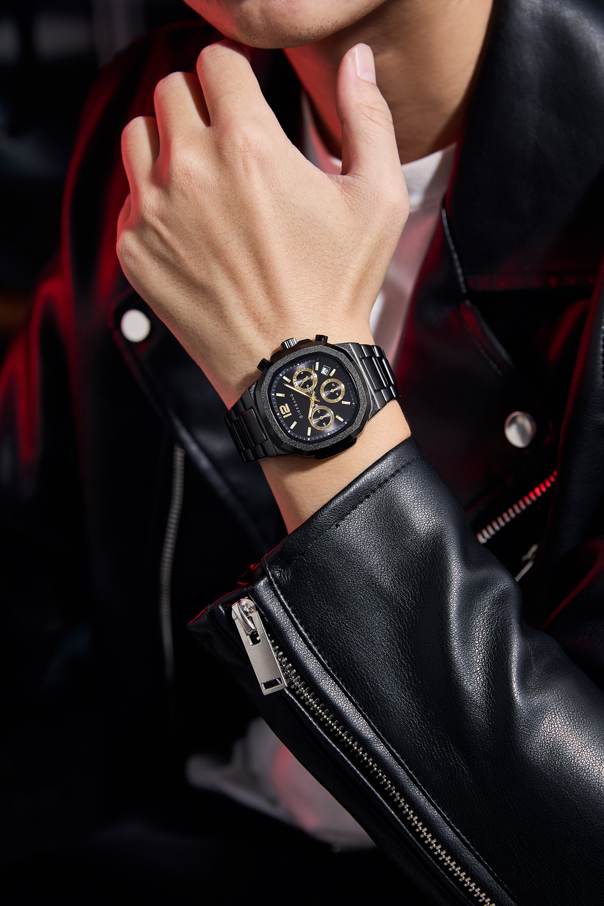 Giordano Modern Multifunctional Watch for Men with Octagonal dial , Date Display and stainless steel strap | GZ-50148-11