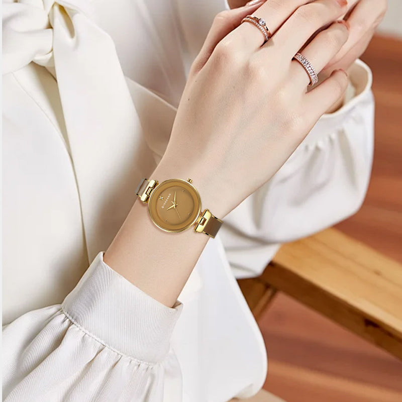 Giordano Designer Analog Watch for Women – Glossy Round Dial & Bracelet Style Stainless Steel Strap | GZ-60099-33